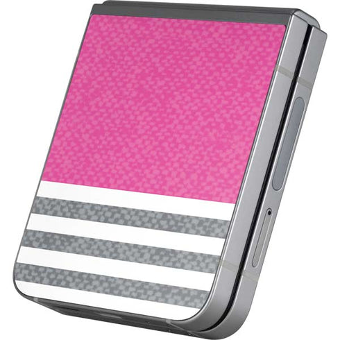 Pink and Grey Stripes Galaxy Z Flip6 Skin